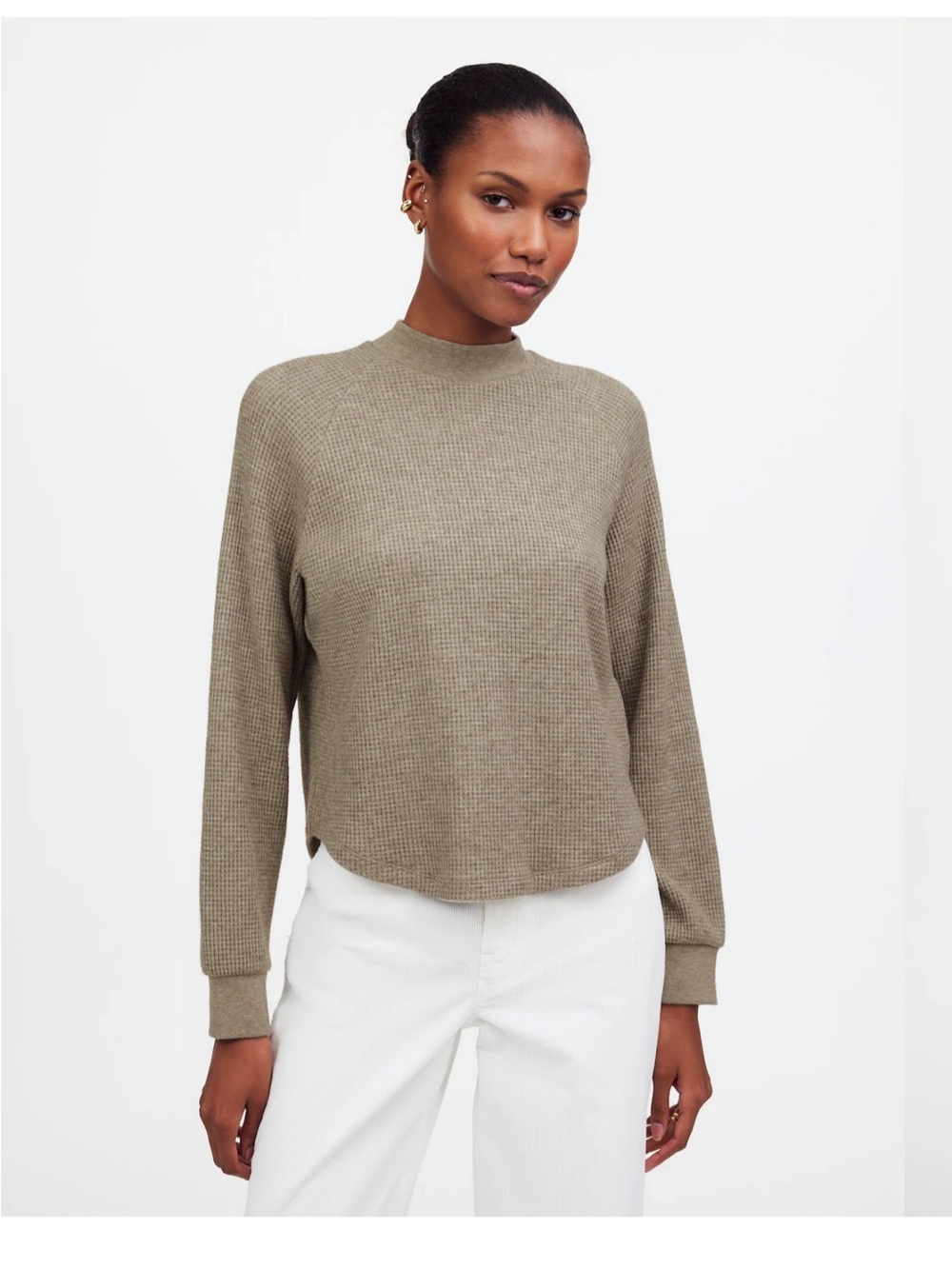 Madewell Waffle-Knit Long-Sleeve Crewneck Tee
